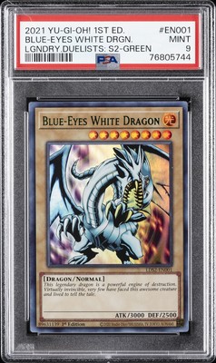 2021 YU-GI-OH! LEGEND DUELISTS: SEASON 2 #EN001 BLUE-EYES WHITE DRAGON PSA 9-image