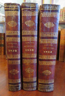 Lewis & Clark 1812-14 Iceland Napoleonic Era British Periodical 3 v. leather set-image