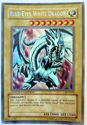 Yugioh Blue Eyes White Dragon Limited Edition 1996 BPT-003 YU-GI-OH! Cards-image
