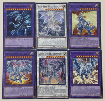 Blue Eyes Ultimate Dragon Neo Twin Tyrant Azure Eyes Silver Set NM Free Card-image