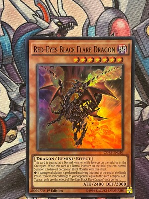 Red-Eyes Black Flare Dragon 1st Edition CORE-EN020 YuGiOh Card SUPER Rare-image