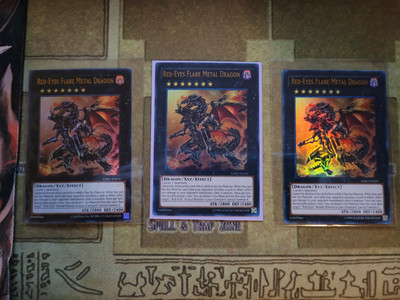YUGIOH 3X RED-EYES FLARE METAL DRAGON LDK2-ENJ41 ULTRA UNLIMITED ED NM-image