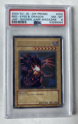 Yugioh RED EYES BLACK DRAGON Holo EPIC Shonen Jump Magazine ULTRA Promo PSA 8!-image