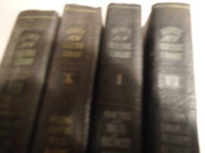 Audels New Electric Library Black Leather Covers 4 Volumes Set 1960-I-VI-VIII-X-image