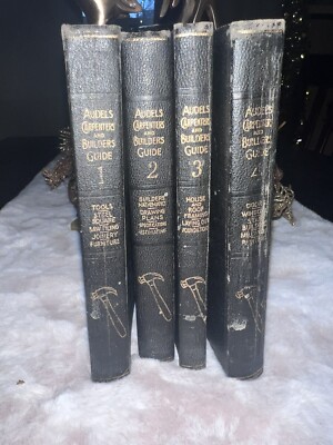 Audels Carpenters And Builders Guide 1923 1st Edition Set Vol 1-4 Leather-image