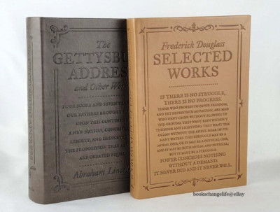 THE GETTYSBURG ADDRESS, FREDERICK DOUGLASS Selected Works Set of 2 Faux Leather -image