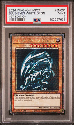 2024 YU-GI-OH! MP24-25TH ANV TIN: DUELING MIRRORS BLUE-EYES WHITE DRAGON PSA 9-image