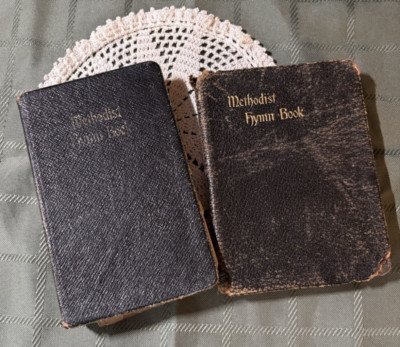 1917 Antique Methodist Hymn Book Canada - William Briggs FIRST EDITION Set of 2-image