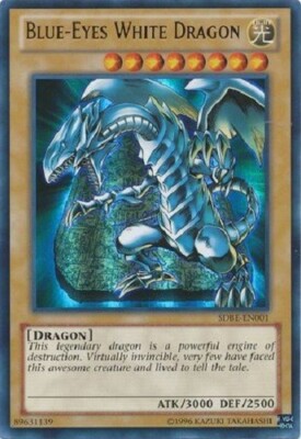 Yugioh - Blue-Eyes White Dragon - Ultra Rare - Plus Free Holographic Card-image