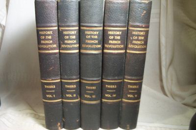ANTIQUE BOOKS 5 VOL SET FRENCH REVOLUTION 1838 LEATHER-image
