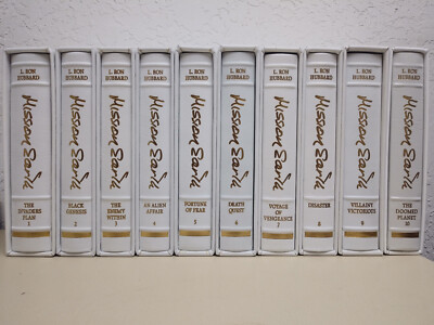 L. Ron Hubbard Mission Earth, Rare White Leatherbound Ltd Edition Set #177/250-image