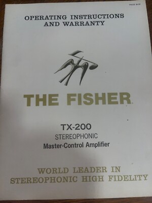 Fisher TX-200 Owners Manual Master Control Amplifier Original-image