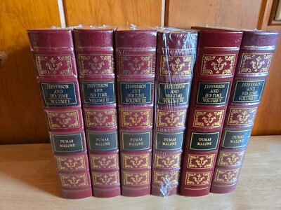 Easton Press Jefferson and His Time Leather Bound Volume 1-6 by Dumas Malone Set-image