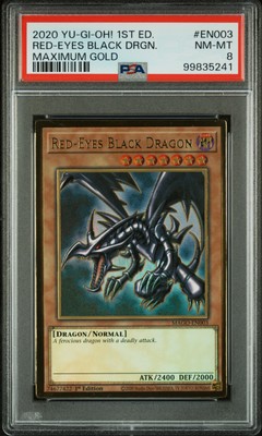 2020 YU-GI-OH! MAXIMUM GOLD 1ST ED #EN003 RED-EYES BLACK DRAGON PSA 8-image