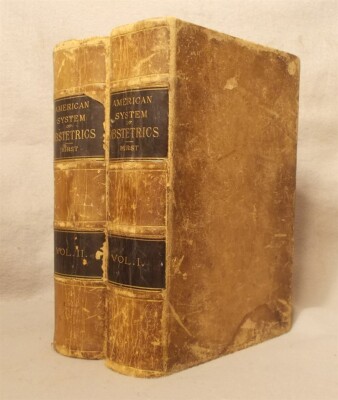 1888 A SYSTEM OF AMERICAN OBSTETRICS Barton Hirst TWO VOLUME SET Antique Leather-image