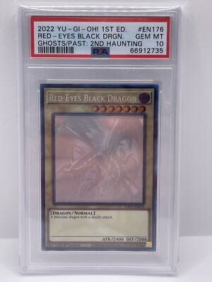 2022 Yugioh Red-Eyes Black Dragon GFP2-EN176 Ghost Rare 1st PSA 10-image