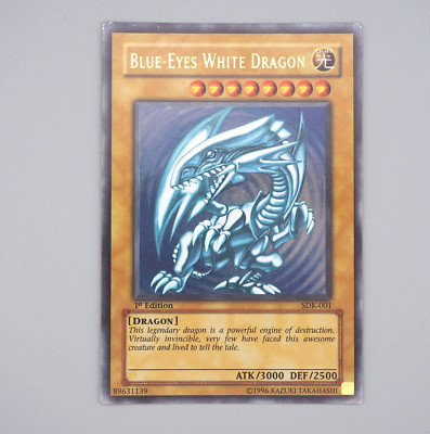 YuGiOh Blue-Eyes White Dragon SDK-001 1st Edition Ultra EX-VG Asian English n270-image