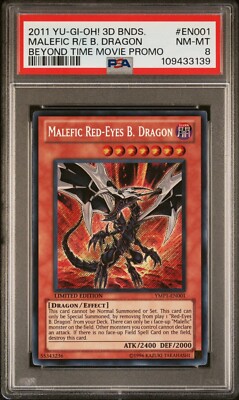 Malefic Red-Eyes B Dragon *PSA NM-MINT 8* YMP1-EN001 * Secret Rare *2011* Yugioh-image