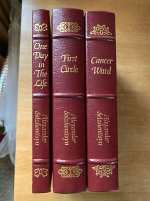Easton Press Alexander Solzhenitsyn 3 Volume Set Collectors Editions Leather -image