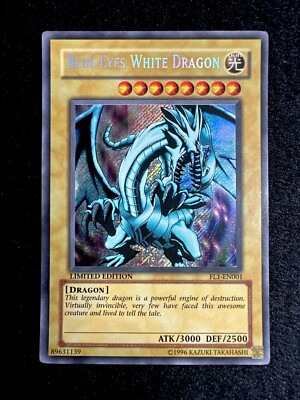 YUGIOH • BLUE EYES WHITE DRAGON • SECRET RARE • FL1-EN001 • LIMITED EDITION • NM-image