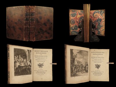 1778 Spanish Cervantes Exemplary Novels Villebrune Illustrated 2v SET Quixote-image