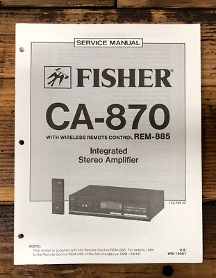 Fisher CA-870 Amplifier  Service Manual *Original*-image