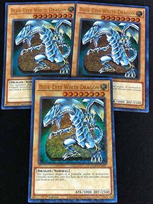 YUGIOH BLUE-EYES WHITE DRAGON HAC1-EN001 1ST X3 ULTRA-image