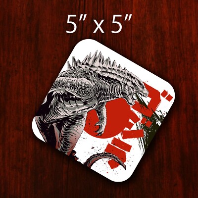 Godzilla Gojira Great Wave  kanagawa Vinyl Sticker Bumper Decal Car Decal-image