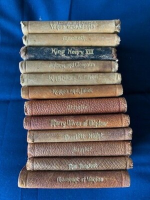 Knickerbocker Shakespeare Leather Miniature Complete set of 24 Books-image