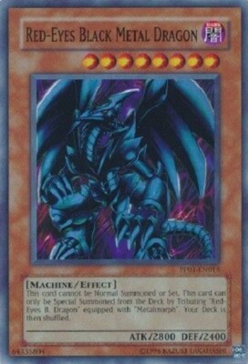 Yugioh - Red Eyes Black Metal Dragon - Super Rare NM - Free Holographic Card-image