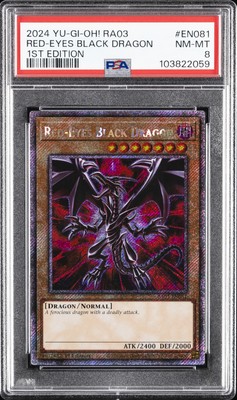 2024 YU-GI-OH! RA03-QUARTER CENTURY BONANZA 1ST ED RED-EYES BLACK DRAGON PSA 8-image