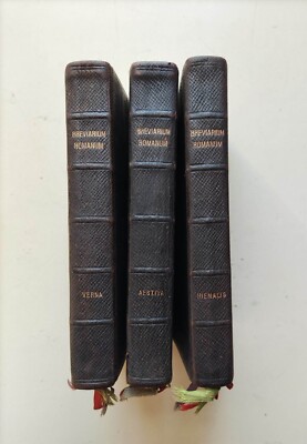 rare, Breviarium Romanum 3 vol. Set /Leather Bound/ (1912, Regensburg)-image