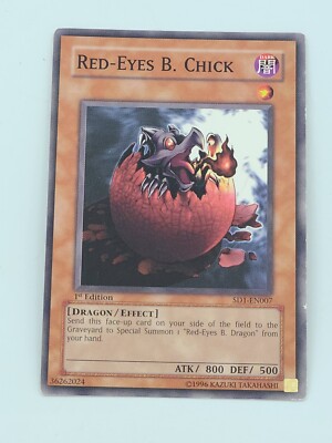 Yugioh Red-Eyes B. Chick SD1-EN007 First 1st Edition Yu Gi Oh Trading Card-image