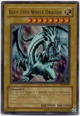 Blue-Eyes White Dragon - LOB-001 - Ultra Rare - Unlimited Edition x1 - Damaged-image