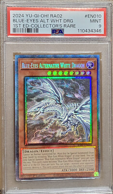 2024 YuGiOh RA02-EN010 Blue Eyes Alt. Wht. Dragon 1st Ed. Collector's Rare PSA 9-image