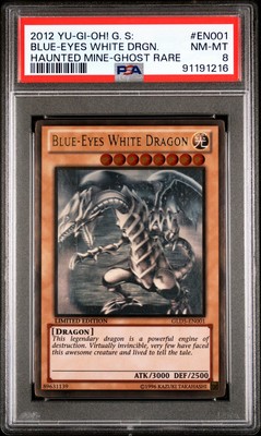 Yu-Gi-Oh Blue Eyes White Dragon PSA 8 (Ghost Rare)-image