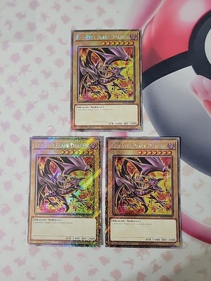 3X Red-Eyes Black Dragon (8th Art) - RA04-EN109 - Platinum Secret Rare Stampede-image