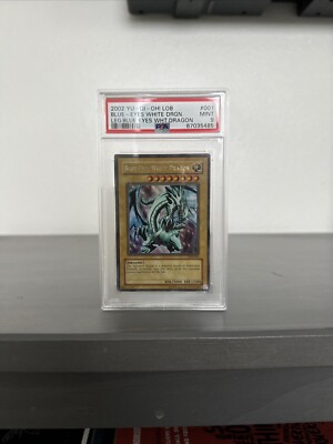 Yu-Gi-Oh! TCG Blue-Eyes White Dragon LOB Blue Eyes White Dragon LOB-001  PSA 9-image