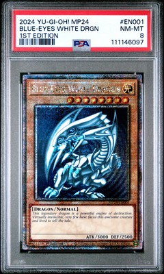 2024 YU-GI-OH! MP24-25TH ANV TIN: DUELING MIRRORS BLUE-EYES WHITE DRAGON PSA 8-image
