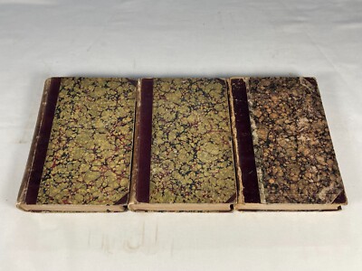 1855 3 Volume Complete Set GOETHE'S COMPLETE WORKS in German LEATHER-BOUND-image