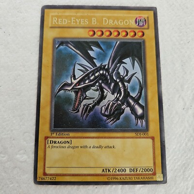 Yugioh Red-Eyes Black Dragon SDJ-001 1st Edition Holo Ultra Rare - ORIGINAL-image