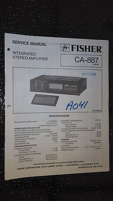 Fisher ca-887 service manual original repair book stereo amp amplifier-image