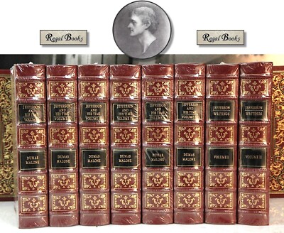 JEFFERSON AND HIS TIME + WRITINGS 8 VOL SET Dumas Malone - Easton Press - SEALED-image