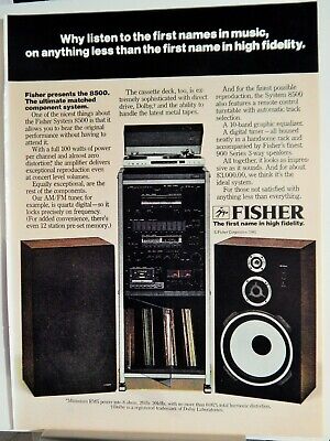 FISHER 8500 MATCHED COMPONENT AUDIOPHILE STEREO SYSTEM  VTG 1982 AD, -image