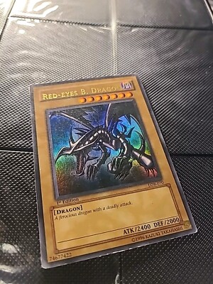 Red-Eyes B. Dragon  LOB 070 1st Edition Wavy Print Lower Text Misprint -image