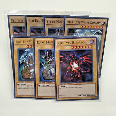 7x Yugioh Blue Eyes Red Eyes Dark Magician LC01 Limited Edition Ultra Rare - NM-image
