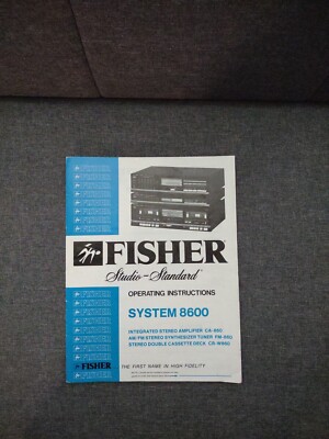 Operating Instructions Manual for Fisher Stereo System 8600 Studio-Standard.-image