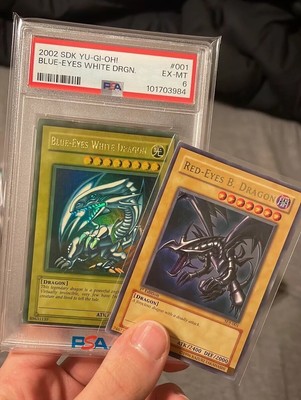 *FADED* Blue-Eyes White Dragon PSA 6 SDK Kaiba Unlimited Yugioh Error Vintage-image