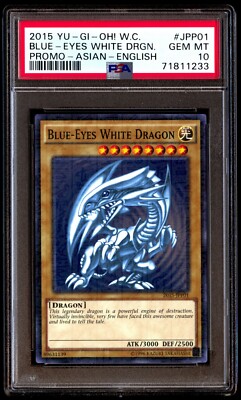 PSA 10 Gem Mint Blue-Eyes White Dragon 2015-JPP01 Promo Asian English 2015 Card-image