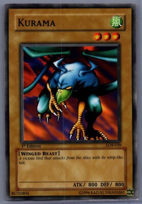 Yu-Gi-Oh! TCG Kurama Legend of Blue Eyes White Dragon LOB-039 1st Edition LP-image
